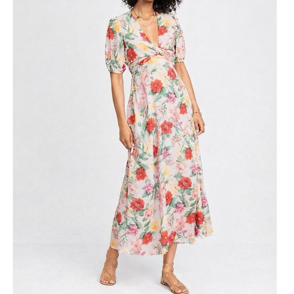 Old Navy NWT Romantic Floral Linen Blend Maxi Dress Size Small